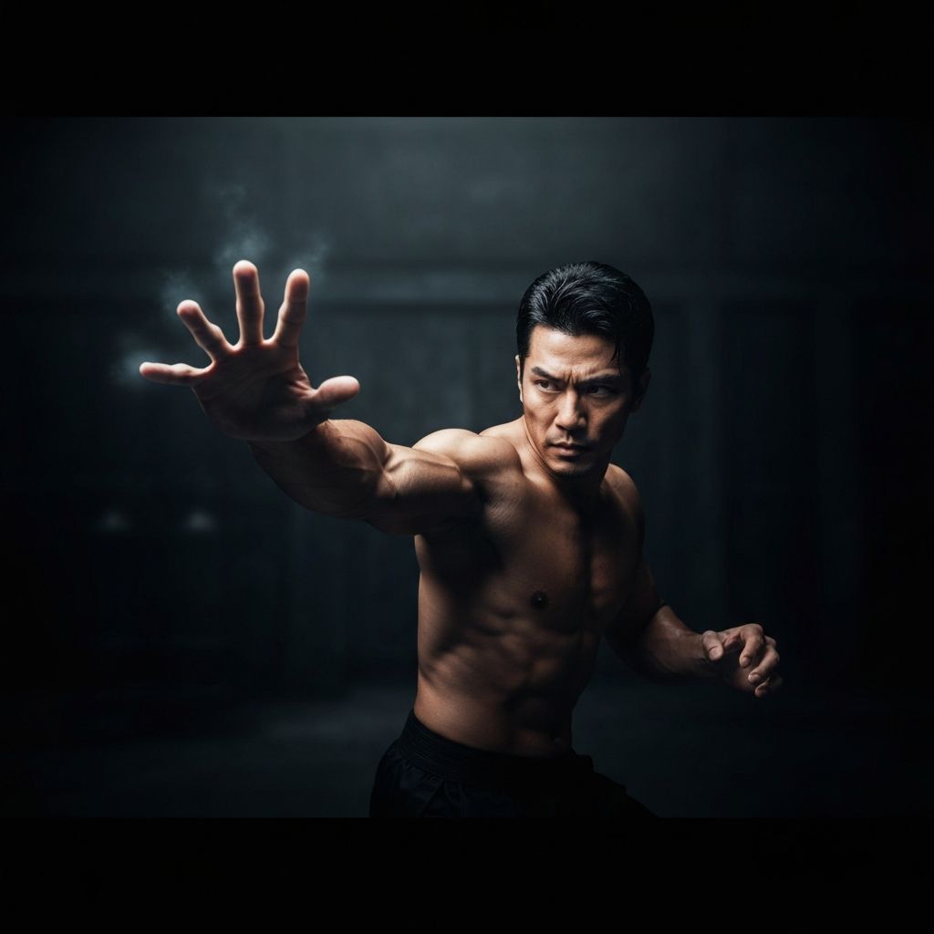 A martial artist's hand demonstrating the Relaxed Iron striking technique